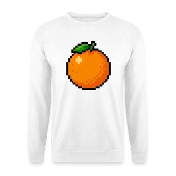 Pixel Orange - Unisex Pullover - Weiß - Vorne - Alina (178cm) & Michal (187cm)
