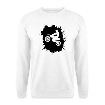 Motocross Klecks - Unisex Pullover - Weiß - Vorne - Alina (178cm) & Michal (187cm)