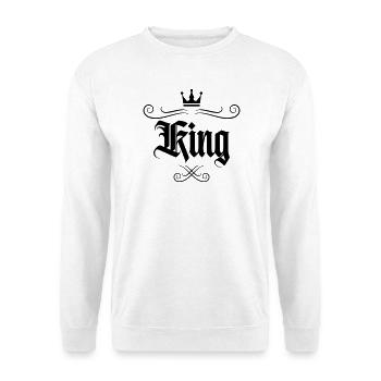 King - Unisex Pullover - Weiß - Vorne - Alina (178cm) & Michal (187cm)
