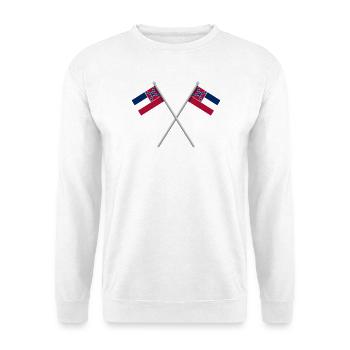 Mississippi-Flagge - Unisex Pullover - Weiß - Vorne - Alina (178cm) & Michal (187cm)