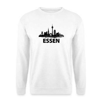 Essen Skyline - Unisex Pullover - Weiß - Vorne - Alina (178cm) & Michal (187cm)