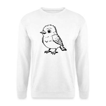 Lustiger Vogel Geschenk Geburtstag - Unisex Pullover - Weiß - Vorne - Alina (178cm) & Michal (187cm)