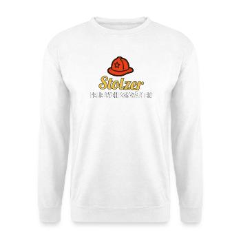 Shirt für angehende Feuerwehranwärter – Stolz - Unisex Pullover - Weiß - Vorne - Alina (178cm) & Michal (187cm)