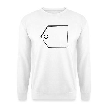 Etikett handgezeichnet - Unisex Pullover - Weiß - Vorne - Alina (178cm) & Michal (187cm)