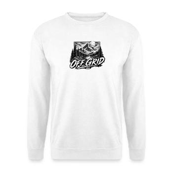 Off-grid-Berge und Wälder - Unisex Pullover - Weiß - Vorne - Alina (178cm) & Michal (187cm)