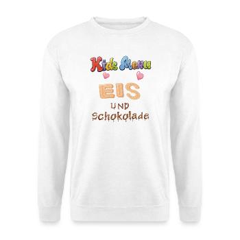 Kids Menu Eis und Schokolade - Unisex Pullover - Weiß - Vorne - Alina (178cm) & Michal (187cm)