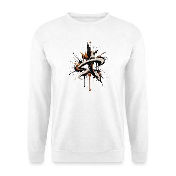 Abstraktes Symbol im Splash - Unisex Pullover - Weiß - Vorne - Alina (178cm) & Michal (187cm)