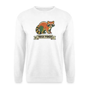 Retro Panda Trash Panda Design - Unisex Pullover - Weiß - Vorne - Alina (178cm) & Michal (187cm)