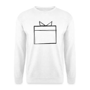 Geschenk handgezeichnet - Unisex Pullover - Weiß - Vorne - Alina (178cm) & Michal (187cm)