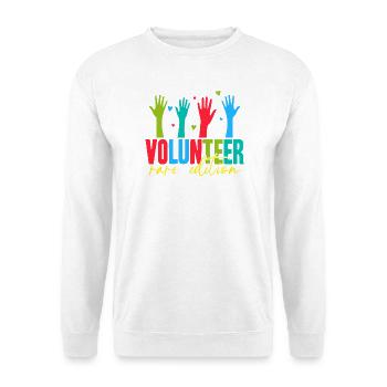 Volunteer Appreciation Rare Edition Volunteer - Unisex Pullover - Weiß - Vorne - Alina (178cm) & Michal (187cm)