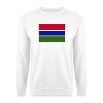 Gambische Flagge - Unisex Pullover - Weiß - Vorne - Alina (178cm) & Michal (187cm)