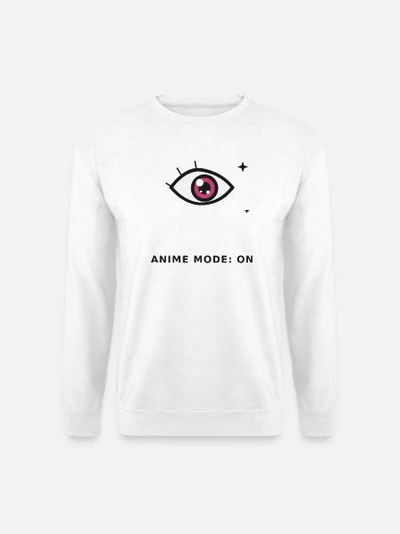 Anime-Augenmodus an - Unisex Pullover - Weiß