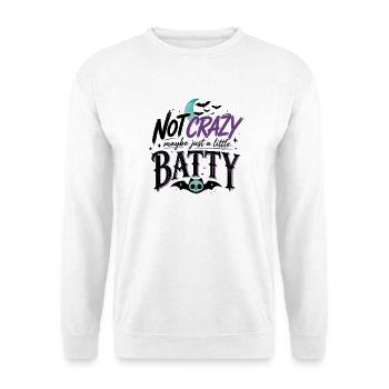 Nicht verrückt, nur Batty Halloween - Unisex Pullover - Weiß - Vorne - Alina (178cm) & Michal (187cm)