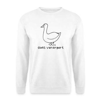Gans verärgert - Unisex Pullover - Weiß - Vorne - Alina (178cm) & Michal (187cm)