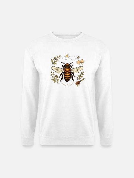 Biene im Kräuterzauber - Unisex Pullover - Weiß