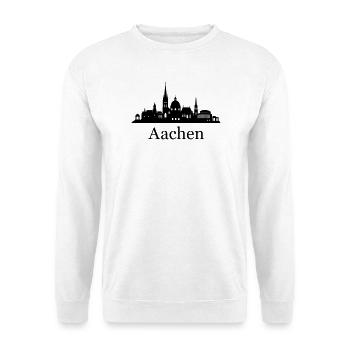 Aachen Skyline - Unisex Pullover - Weiß - Vorne - Alina (178cm) & Michal (187cm)