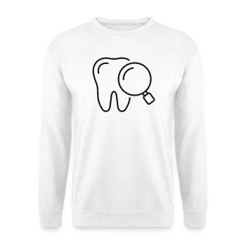Zahninspektions-Zahnlinien-Ikon - Unisex Pullover - Weiß - Vorne - Alina (178cm) & Michal (187cm)