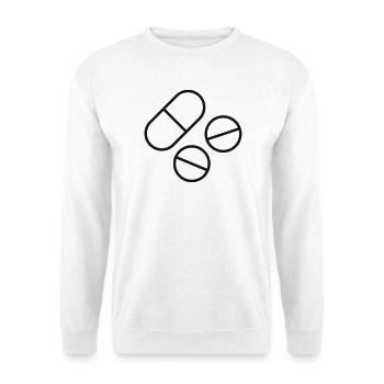 Symbol der Medikamenten-Pillen-Linie - Unisex Pullover - Weiß - Vorne - Alina (178cm) & Michal (187cm)