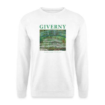 Seerosen Impressionismus Kunst Giverny - Unisex Pullover - Weiß - Vorne - Alina (178cm) & Michal (187cm)