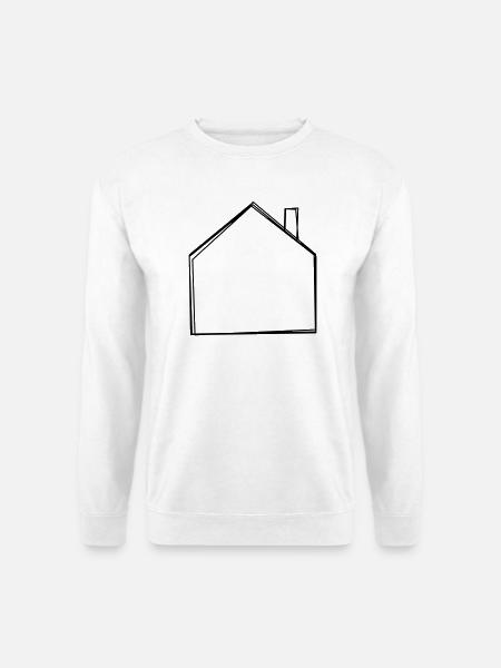 Haus handgezeichnet - Unisex Pullover - Weiß