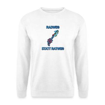 Radweg statt Ratweg - Unisex Pullover - Weiß - Vorne - Alina (178cm) & Michal (187cm)