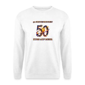 50 Sonnenrunden – Kurs auf mehr - Unisex Pullover - Weiß - Vorne - Alina (178cm) & Michal (187cm)