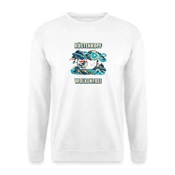 Küstenkopf, wolkenfrei - Unisex Pullover - Weiß - Vorne - Alina (178cm) & Michal (187cm)