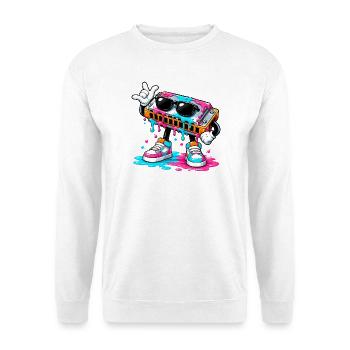  Instrument Harmonika Musiker Musik-Kinder - Unisex Pullover - Weiß - Vorne - Alina (178cm) & Michal (187cm)