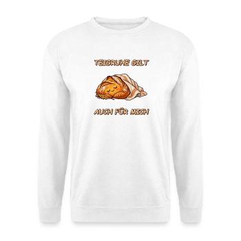 Teigruhe gilt auch für mich - Unisex Pullover - Weiß - Vorne - Alina (178cm) & Michal (187cm)