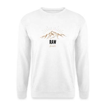 Bergkette Sonnenaufgang Move - Unisex Pullover - Weiß - Vorne - Alina (178cm) & Michal (187cm)