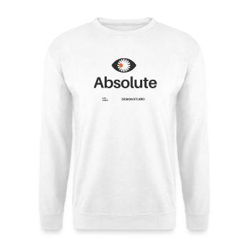 Absolute Augenblume Logo - Unisex Pullover - Weiß - Vorne - Alina (178cm) & Michal (187cm)