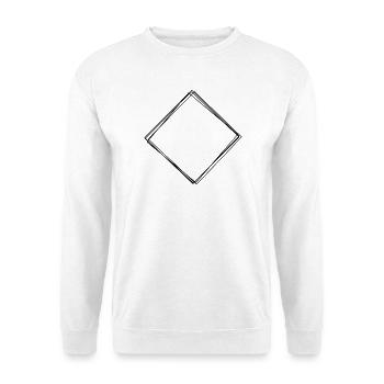 Raute handgezeichnet - Unisex Pullover - Weiß - Vorne - Alina (178cm) & Michal (187cm)