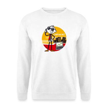 Chefsache - Lustiges Chef & Büro Geschenk. - Unisex Pullover - Weiß - Vorne - Alina (178cm) & Michal (187cm)