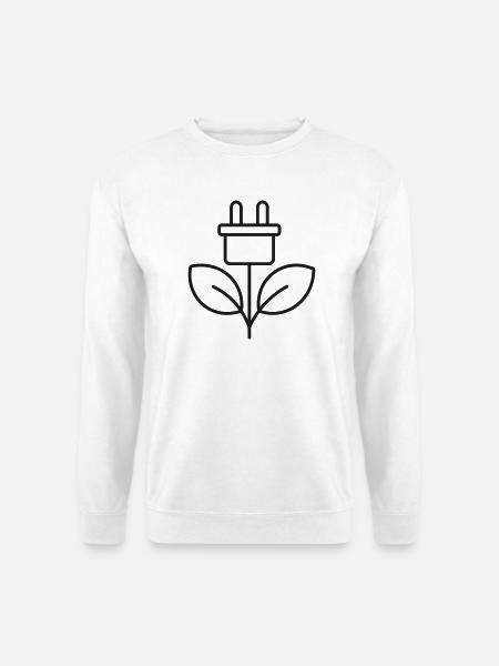 Umweltfreundliches Steckerleitungs-Symbol - Unisex Pullover - Weiß