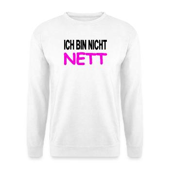 Nett - Unisex Pullover - Weiß - Vorne - Alina (178cm) & Michal (187cm)