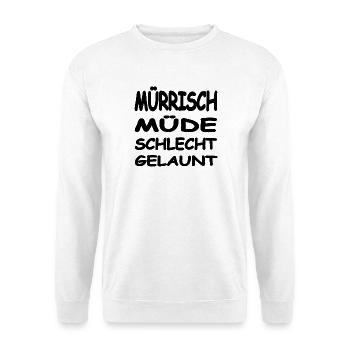 Müde - Unisex Pullover - Weiß - Vorne - Alina (178cm) & Michal (187cm)