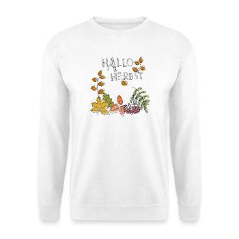 Hallo Herbst - Unisex Pullover - Weiß - Vorne - Alina (178cm) & Michal (187cm)