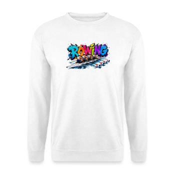 Rowing Griffiti - Rudern - Ruderer - Ruderin - Unisex Pullover - Weiß - Vorne - Alina (178cm) & Michal (187cm)