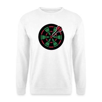 Dartscheibe Bullseye Icon - Unisex Pullover - Weiß - Vorne - Alina (178cm) & Michal (187cm)