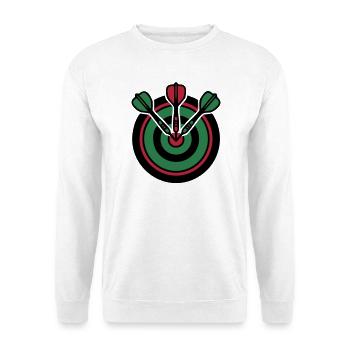 Dartboard Pfeile Logo - Unisex Pullover - Weiß - Vorne - Alina (178cm) & Michal (187cm)