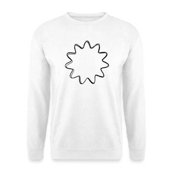 Siegel handgezeichnet - Unisex Pullover - Weiß - Vorne - Alina (178cm) & Michal (187cm)