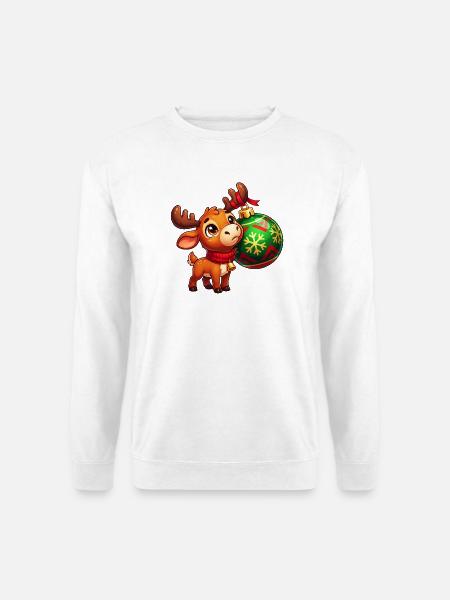 Rentier- und Ornamentfreude - Unisex Pullover - Weiß