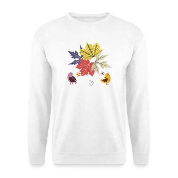 Herbstblätter  - Unisex Pullover - Weiß - Vorne - Alina (178cm) & Michal (187cm)