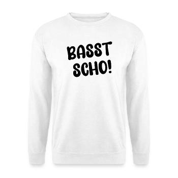 BASST SCHO! - Unisex Pullover - Weiß - Vorne - Alina (178cm) & Michal (187cm)