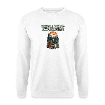 Feierabend-Expedition - Unisex Pullover - Weiß - Vorne - Alina (178cm) & Michal (187cm)