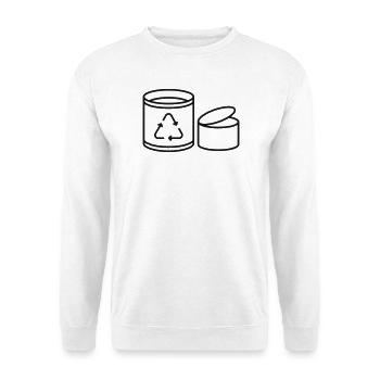 Ikone der Metallrecyclinglinie - Unisex Pullover - Weiß - Vorne - Alina (178cm) & Michal (187cm)