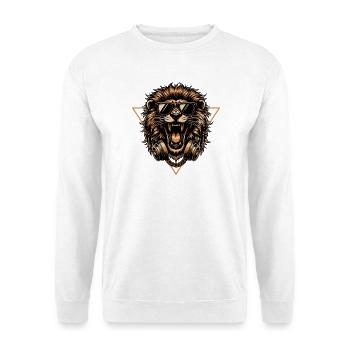 DJ LION - Unisex Pullover - Weiß - Vorne - Alina (178cm) & Michal (187cm)