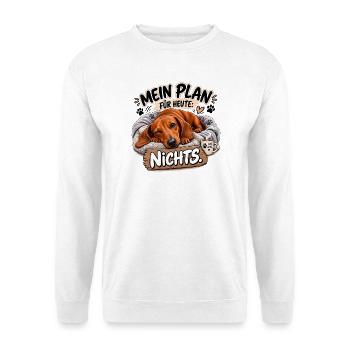 Mein Plan Heute: Nichts - Unisex Pullover - Weiß - Vorne - Alina (178cm) & Michal (187cm)