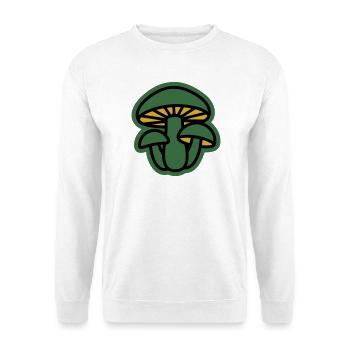 Wald Pilze Natur Icon - Unisex Pullover - Weiß - Vorne - Alina (178cm) & Michal (187cm)