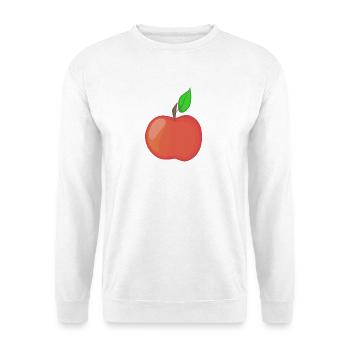 Roter Apfel mit Blattillustration - Unisex Pullover - Weiß - Vorne - Alina (178cm) & Michal (187cm)
